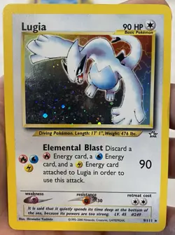 Pokemon Lugia Neo Genesis Rare Holo 9/111 90 HP 2000 Vintage Card Good Condition - Image 4