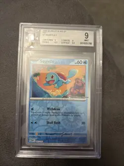 Pokemon TCG Squirtle Stamped Holo Promo Card 007/165 Pokemon Center BGS 9 - Image 1