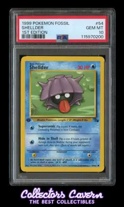1999 Pokemon Fossil #54 Shellder PSA 10 (GEM MINT) 1st Edition - Image 1