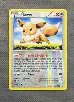 2014 Pokemon Eevee 80/111 Reverse Holo XY Furious Fists TCG Card LP+ - Image 1