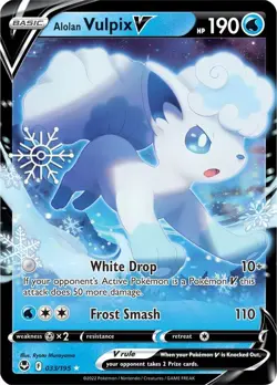 Alolan Vulpix V 033/195 Ultra Rare Promo (2023 Holiday Calendar ) LP TCG Pokemon - Image 1