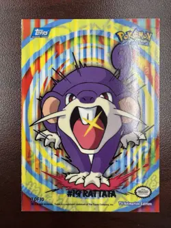2000 Topps Pokemon TV Rattata #19 Stick-Ons Sticker 9 of 10 LP - Image 1