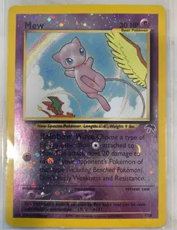 Pokemon Vintage Southern Islands Mew Reverse Cosmos Holo 1/18 - Image 2