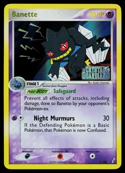 Pokemon Card - Banette Crystal Guardians 1/100 Rare Reverse Holo STAMPED - Image 1