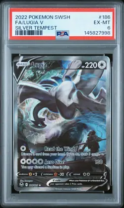2022 Pokemon Sword & Shield Silver Tempest Lugia V Fa Silver Tempest PSA 6 #186 - Image 1