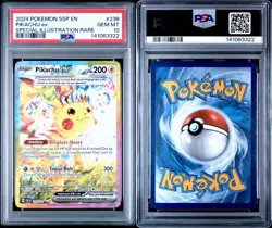 2024 POKEMON SSP EN-SURGING SPARKS SPECIAL ILLUSTRATION RARE PIKACHU EX PSA 10 - Image 3