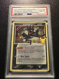 Pokemon TCG Illustration 2021 Greninja-gold Star #144 Celebrations PSA 8 NM-MT - Image 1