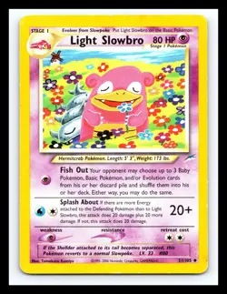 💥 LIGHT SLOWBRO # 51/105 Neo Destiny Non Holo Vintage Pokemon 2001 - Image 1