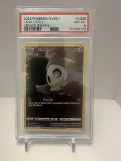 2023 POKEMON SWORD & SHIELD CROWN ZENITH #GG28 FULL ART/DUSKULL PSA 8 - Image 1