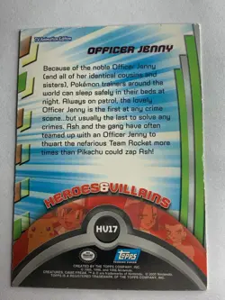 2000 Topps Pokemon TV #HV17 Officer Jenny Silver Foil Animation Series 3 - Image 2