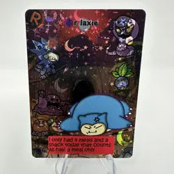 r laxie (Snorlax) #205 - Moon Holo Pokiebubies Rocketbubies Fan Art- Pokemon - Image 1