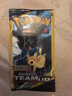 Pokemon Sun & Moon Team Up Mini Booster Pack – Gengar & Mimikyu Art – Sealed - Image 1