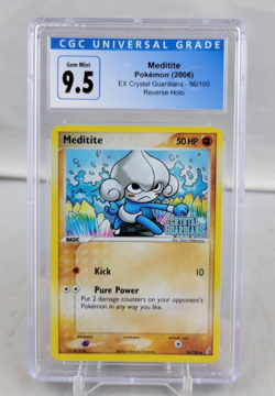 2006 Pokemon Meditite EX Crsytal Guardians Reverse Holo 56/100 CGC 9.5 Gem Mint - Image 1