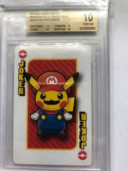 2016 POKEMON CENTER MARIO PIKACHU POKER DECK MARIO PIKACHU POKER BGS 10 - Image 1