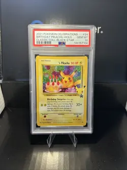 PSA 10 Birthday Pikachu Celebrations 25th Anniversary Black Star Promo Pokemon - Image 1