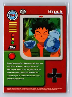 1999 Topps Pokemon TV Animation Brock #TV4 - Image 2