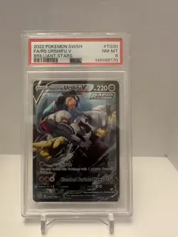 2022 POKEMON SWSH BRILLIANT STARS #TG20 FA/RS URSHIFU V BRILLIANT STARS - PSA 8 - Image 1