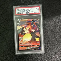 2021 POKEMON SWSH BLACK STAR PROMO CELEBRATIONS COLL LANCE'S CHARIZARD V PSA 9 - Image 1