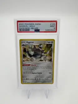 2020 Pokemon Aggron 123/189 Swsh03: Darkness Ablaze Holo PSA 9 MINT - Image 1