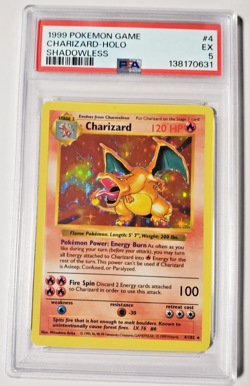 1999 Pokemon Shadowless Charizard Holo #4/102 PSA 5 - Image 1