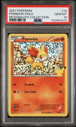 2021 POKEMON MCDONALD'S COLL #14 FENNEKIN-HOLO PSA 10 - Image 1