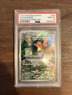 PSA 10 GEM MT Charmander #044 Black Star Promo Pokemon Obsidian Flames ETB - Image 1