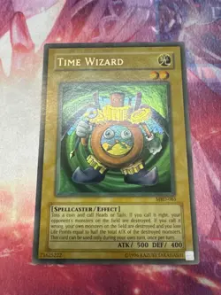 YUGIOH TCG Time Wizard Ultra Rare MRD-065 MISPRINT MAX Faded - NM to LP - Image 1
