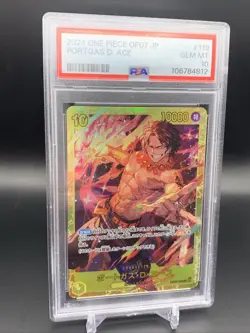 One Piece Portgas D. Ace OP07-119 500 Years Future Secret Rare Foil PSA 10 Japa… - Image 2