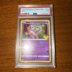 Pokemon Mew TCG Card Celebrations 011/025 Holo Rare 2021 25th Anniversary PSA 7 - Image 1