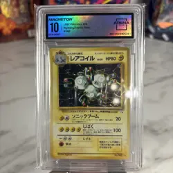 1997 Pokemon Vintage Japanese Fossil Magneton Holo Card #82 Graded Arena Club 10 - Image 1
