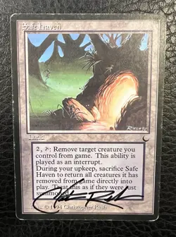 MTG Safe Haven- Signed Christopher Rush -The Dark Magic the Gathering Card # 118 - Image 1