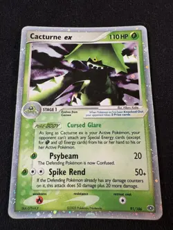 Pokemon Cacturne ex 91/106 EX Emerald Holo Rare Stage 1 110HP 2005 Card - Image 3