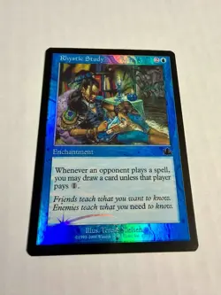 Rhystic Study - FOIL - Prophecy - MTG Magic The Gathering LP Very Clean - Image 1