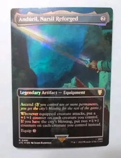 Anduril, Narsil Reforged MTG (Borderless) Commander LOTR Foil Magic The Gatherin - Image 1
