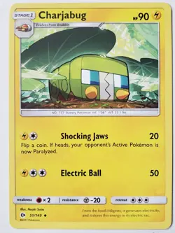 Charjabug 51/149 - LP - Sun Moon Pokemon Card $2 Combined Shipping - Image 1