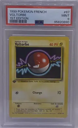 1999 Pokemon FRENCH 1st Edition Base Set Voltorbe-Voltorb 67/102 PSA 9 MINT - Image 1