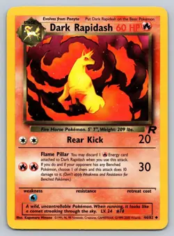 Dark Rapidash 44/82 Uncommon Team Rocket Pokemon Unlimited Lightly Played - Image 1
