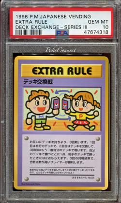 PSA 10 GEM MINT Pokemon DECK EXCHANGE Vending Series 3 Japanese 1998 Extra Rule - Image 1