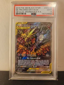 Pokemon TCG Black Star Promo - Moltres Zapdos Articuno GX Tag Team SM210 PSA 9 - Image 1