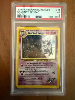 Pokemon · Sabrina's Gengar · Gym Heroes · 14/132 · Englisch · 2000 · PSA 3 - Image 3