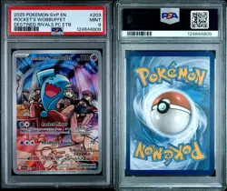 2025 Team Rocket's Wobbuffet Destined Rivals Pokemon Center ETB Stamped PSA 9 - Image 3