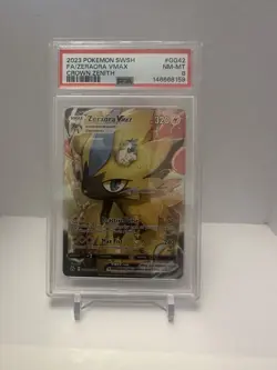 2023 POKEMON SWORD AND SHIELD CROWN ZENITH GG42 FULL ART/ZERAORA VMAX | PSA 8 - Image 1