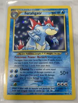 Vintage Pokemon TCG Feraligatr 4/111 Neo Genesis Holo Rare 100 HP 2000 - Image 1