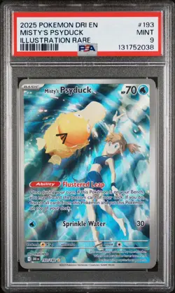 2025 POKEMON DRI EN-DESTINED RIVALS ILLUSTRATION RARE #193 MISTY'S PSYDUCK PSA 9 - Image 1