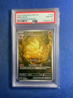 2023 POKEMON OBF EN-OBSIDIAN FLAMES ILLUSTRATION RARE #199 NINETALES PSA 8 - Image 1