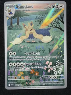 🔥Pokemon TCG White Flare Stoutland #156/086 Full Art Illustration Rare NM+🔥 - Image 1