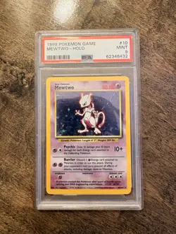 Pokemon Mewtwo 10/102 Base Set Holo Rare 1999 English PSA 9 - Image 1