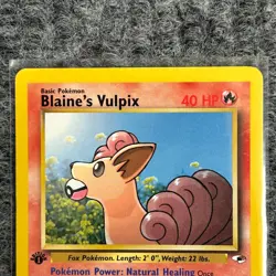 Vintage Pokemon Gym Heroes Blaine's Vulpix 65/132 Common NM - Image 3
