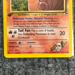 Vintage Pokemon Gym Heroes Blaine's Vulpix 65/132 Common NM - Image 4