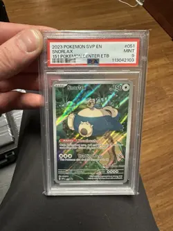 2023 POKEMON SVP EN-SV BLACK STAR POKEMON CENTER PROMO #051 SNORLAX 151 PSA 9🔥 - Image 1